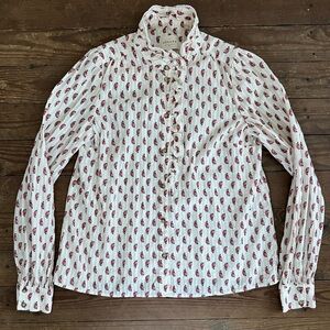 Sézane Chlo Shirt Blouse Mini Bouquet Rouge S - 4 - 36